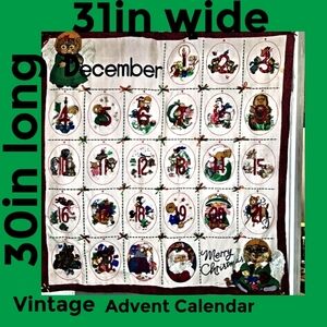 Vintage Advent Calendar with Christmas Designs 30" X 31"